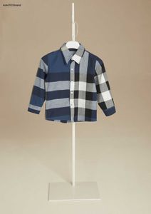 Nouveau bébé chemise dégradé à carreaux complet imprimé garçons manteau taille 90-130 CM garçon robe chemise enfants vêtements de marque enfant Blouses Dec05