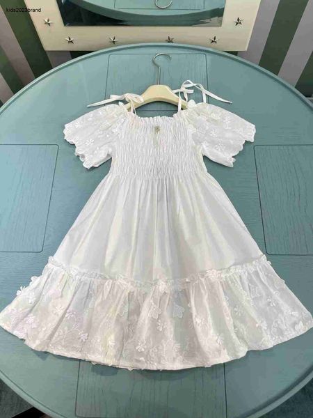 Nouveau bébé jupe 3D motif conception de princesse robe taille 90-150 cm pour enfants de créateurs purs blancs filles de fêtard d'été 24mai