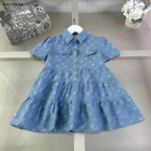 Nouvelle jupe baby jupe bleu denim tissu princesse robe taille 100-150 cm kids de créateur vêtements d'été logo imprimé filles fête 24mai