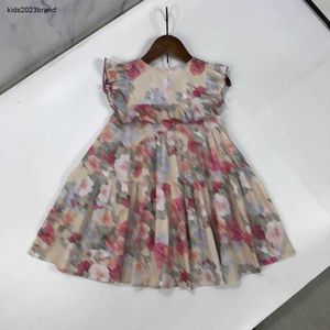 Nieuwe baby rok zomer prinses jurk maat 90-140 cm kinderen designer kleding bloem patroon printen meisjes feestdress 24april