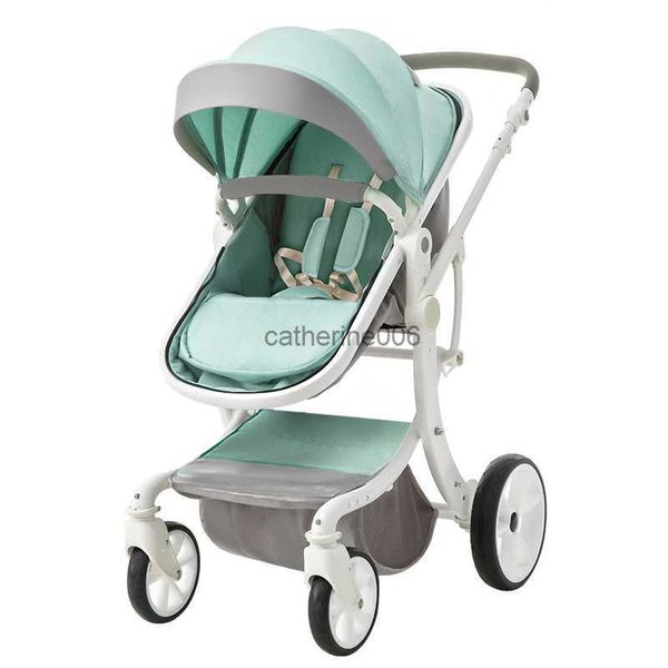 Nouvelle poussette pour bébé 2 en 1 chariot vert Carriage Polloir plié Pram pour bébé voyage Pushchair Rose Baby Car Lightweight L230625