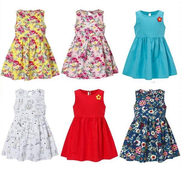 Nuevo vestido de verano para bebés ropa para niños chicas algodón princesa vestido para niña ropa de niña ropa 1-7 años falda para niños pequeños