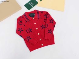 Nouveau pull bébé automne / hiver pentagonal jacquard kids cardigan taille 100-150 designer tricot girl girl veste décor