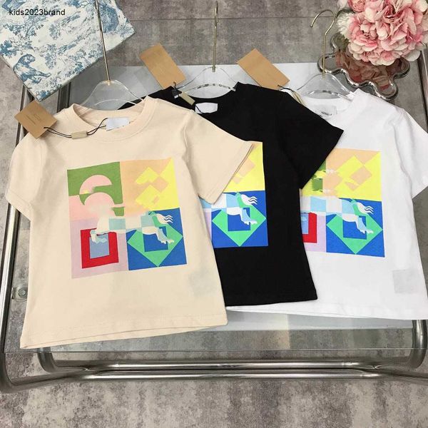 Nouveau bébé T-shirt enfants vêtements de marque à manches courtes enfant t-shirt Taille 100-150 CM Multi couleur motif à carreaux carrés filles garçons t-shirts 24Mar