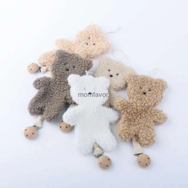 Nouveau bébé jouets de dentition ours en peluche bébé attache-sucette chaîne nouveau-né factice porte-tétine Clips coton jouets de dentition poupée endormie sucette pendentif support