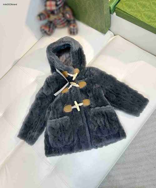 Nuevo bebé Tencas abrigos con capucha chaqueta de lana para niños Tamaño 110-160 ropa de diseñador para niños de felpa Cazadora interior de gamuza para niña y niño Jan10