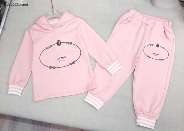 Nouveau bébé Survêtement Automne Poignets en fil design vêtements de marque pour enfants Taille 100-150 Poitrine logo imprimé sweat à capuche et pantalon Nov10
