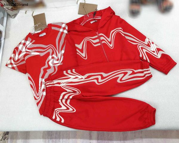 Nuevo bebé Chándales niña niño conjunto de tres piezas Tamaño 100-160 ropa de diseñador para niños Chaqueta con capucha de rayas blancas, camiseta y pantalones 20 de enero