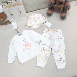 Survêtement pour bébé, ensemble d'automne pour enfants, taille 66 à 100, pull à col rond et pantalon de sport avec logo imprimé, chapeaux inclus, Oct25, nouvelle collection