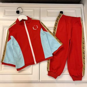 Nieuwe baby trainingspakken Splicing ontwerp kinderkleding Maat 100-160 Lange mouwen rits meisje jongen jas en kinderbroek Nov25