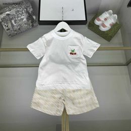 Nieuwe baby trainingspakken Zomer meisjes T-shirt pak kids designer kleding Maat 100-150 CM Geborduurde kersen t-shirt en shorts 24Mar