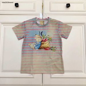 Nieuw babyT-shirt Kleurverloop t-shirt Maat 100-150 CM designer kinderkleding Schattig konijn patroon print meisjes jongens Korte Mouw tees 24Mar