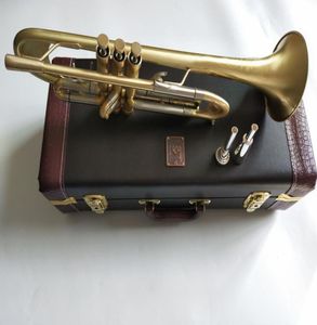 Nieuwe Bach Trumpet B Flat Trumpet LT197GS77 Muziekinstrument Zwaarder Type Gold Plating Trumpet Speel muziek met mondstuk2698883