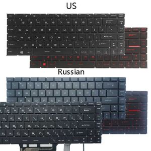 Nieuw verlicht Amerikaans / Russisch toetsenbord voor MSI GS65 GS65VR MS-16Q1 GF63 8RC 8RD MS-16R1 MS-16R4 GF65 Dunne 9SD 9SE 10SD MS-16W1 MS-16WK HKD230825. HKD230824