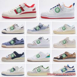 New Bad Bunny Forum Buckle Low Chaussures de sport Forums 84 Low Cafe Brown Rose Easter Egg Back Blanc Gris OG Bleu Vif Blé Plateforme Baskets Mode Hommes FemmesSneakers