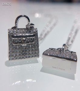 Nieuwe tas met diamanten ketting vrouwelijke sleutelbeenketting met diamanten eenvoudige net rode allmatch sterling zilveren sieraden5165442