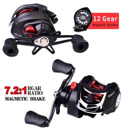 Nouveau bobine de pêche à la mer Baitcasting 721 Frein magnétique à grande vitesse Ultralight Saltwater Carp Fishing Bait Casting Spinning Reel8354226