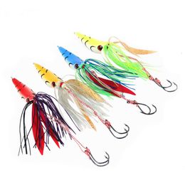 Nieuw Aas Kunstaas Metalen Trage Jig Hoofd Lokken Met Silicon Rokken 60g 80g Zee Zoutwatervissen draad Baits Micro Rubber Jig Snapper Grouper Lokken