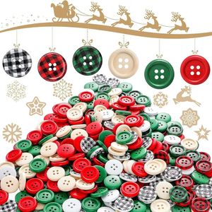 Nouvelles bannières banderoles confettis 60 pièces 0,8 pouces boutons de Noël boutons de couture en bois ronds pour bas de Noël décoratifs bricolage couture artisanat ornements faits à la main