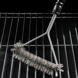 Nueva parrilla de barbacoa, cepillo para barbacoa, herramienta de limpieza, accesorios para parrilla, cerdas de acero inoxidable, cepillos de limpieza antiadherentes, accesorios para barbacoa