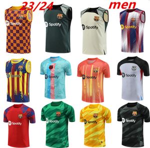 Nouveau gilet BarcelonaS Demi-survêtements Maillots de football Barca Combinaison d'entraînement 22/23 Top Qualité Barcelone Costume à manches courtes Sportswear survetement