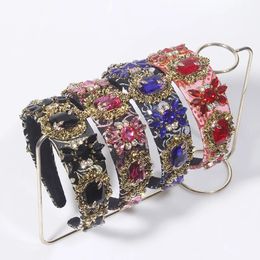 Neues barockes Hof-Stirnband, Retro-Haarband mit breiter Krempe, Damen-Strass-Haarschmuck, Abschlussball, Straßenschießen, Geschenk-Stirnband