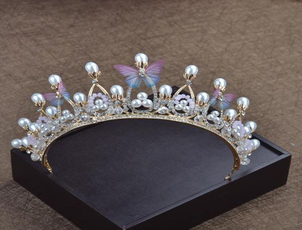 NOUVEAU baroque marier papillon une couronne soirée robe complète diadème mariage accessoires de cheveux de mariée voiles designer cheveux accessorie6256603
