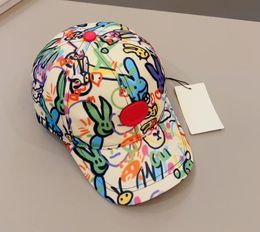 Nieuwe Baseball Ball Sun Caps voor Dames en Heren Ontwerper 2023 Lente Bloemen Bloem Konijn bot Gebogen vizier Casquette Snapback Cap Hiphop Streetwear Hoed Liefhebbers Geschenken