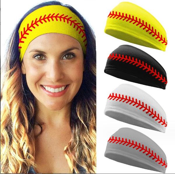 NUEVO Béisbol Deportes Diadema Mujeres Hombres Softbol Equipo de Fútbol Bandas para el cabello Banda para el sudor Diademas Yoga Fitness Pañuelo Accesorios para el cabello