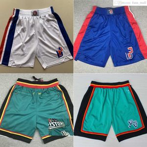 Nouveau Basketball Cade Cunningham Shorts Retro Classic Just Don Avec Pocket Hip Pop Pant Zipper Sweatpants Jaden Ivey Short Blue