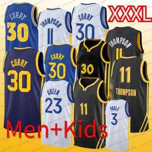 Nouveau maillot de basket Klay Thompson vert Curry hommes enfants maillots personnalisé S-XXXL