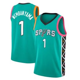 Nueva camiseta de baloncesto San Antonio''spurs '' Hombre Juvenil Kids 1 Victor Wembanyama