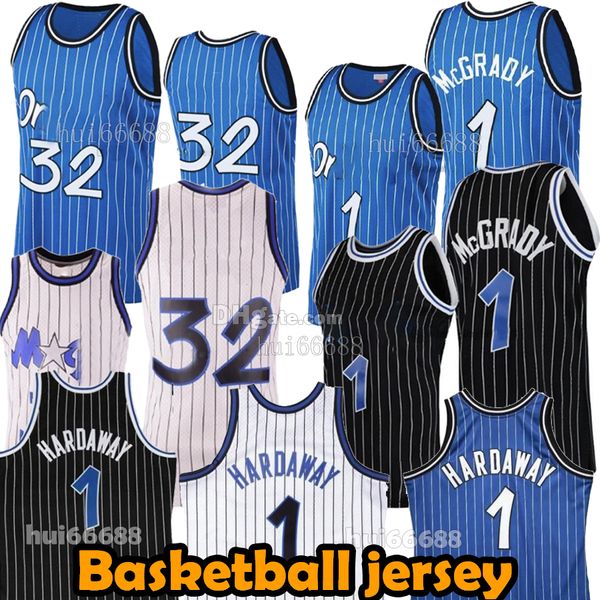 NOUVEAU Maillots de basket HARDAWAY 1 McGRADY 1 Vintage Blanc Bleu noir McGRADY O NEAL 32 Sports de plein air Débardeur de basket-ball