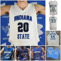 Nueva camiseta de baloncesto personalizada Indiana State Sycamore Basketball College Jersey NCAA College Tyreke Key Barnes Jake Laravia Cooper Neese Tre W