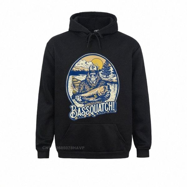 ¡Nuevo Bassquatch!Bass Fisherman Sasquatch divertido Bigfoot pesca con capucha sudaderas hombres sudaderas con capucha LG manga Ostern día ropa s9Az #