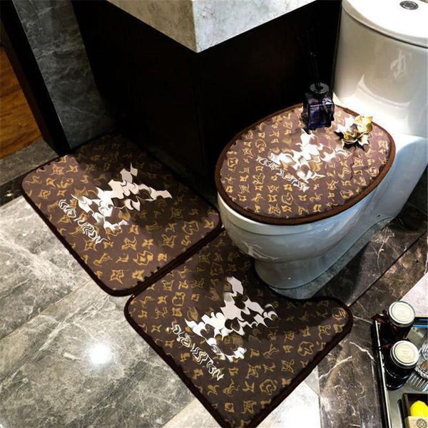 Nouveau tapis de bain 3 pièces ensemble de tapis de salle de bain tapis antidérapant tapis de bain motif classique Antideslizante Luxurious269w