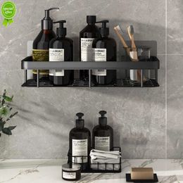 Nouvelle étagère de salle de bain organisateur de stockage de maquillage en alliage d'aluminium porte-shampooing étagère de douche accessoires de salle de bain pas de perceuse étagère murale en gros