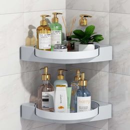 Nuevos estantes de baño estante de baño sin taladro de pared con biberón botella de ducha corneta de ducha estante de almacenamiento de baño accesorios de cocina de aluminio