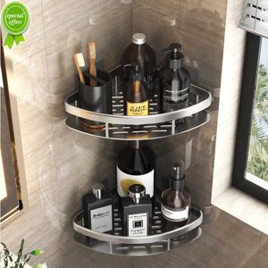 Nieuwe badkamerplanken zonder boor Wandmontage Hoekplank Douche Opbergrek Houder voor WC Shampoo Organizer Badkameraccessoires