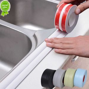 Nueva tira de cinta de sellado de baño para ducha de baño, autoadhesiva de PVC blanco, pegatina de pared impermeable para baño, cocina, tira de calafateo