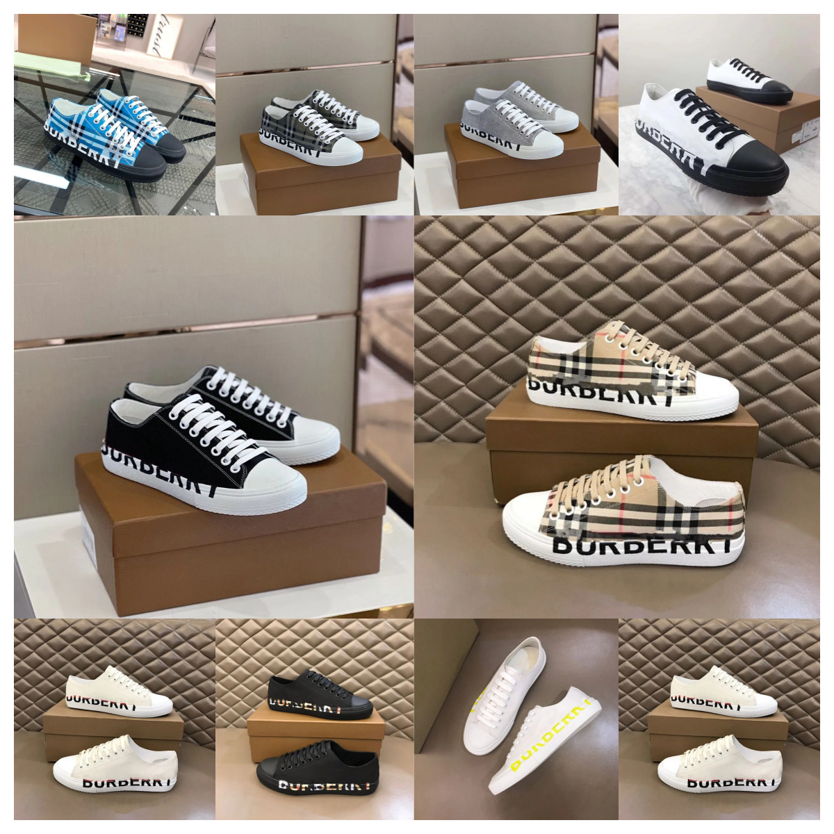 Yeni Bayberry B22 Ayakkabı BB Tasarımcı Siyah Eğitmenler Vintage Çizgili Erkek Kadın Kontrol Edilmiş Spor ayakkabı platformu Kafe Günlük Gölgeler Flats Klasik Açık