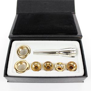 Nouveau Embouchure de Trompette Bb Haute Qualité 6 PCS LOT 2C 3C 2B 3B Un Adaptateur T Polyvalent Professionnel Trompette Bb Laque Or Nozz6124354