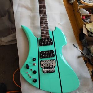 Nieuwe BC linkshand licht groene elektrische gitaar dubbele shake chroom hardware
