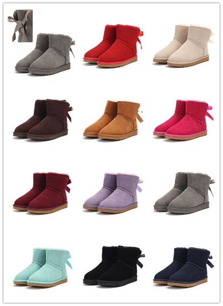 Nuevas botas be in great demand Novel bow and U, botas de nieve para mujer, suaves y cómodas, de piel de oveja, para mantener el calor, botas para mujer, hermoso regalo