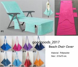 Nouvelle couverture de chaise de plage 9 couleurs couverture de chaise longue couvertures portables avec sangle serviettes de plage Double couche couverture épaisse K94621359619