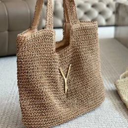 Schouder Strandtas Stro Casual Tote Mode 2024 Nieuwe Designer Geweven Zomer Boodschappentassen Hoge Kwaliteit Handtassen