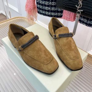Veet Lefu – chaussures simples en cuir One Step, décoration de chaîne perlée inversée, simples et élégantes, polyvalentes et à la mode, nouvelle collection