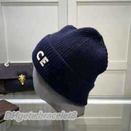 Nuevo gorro de diseñador para mujer, gorro tejido para hombre, gorro de moda informal cálido para otoño e invierno, sombrero con letras de marca