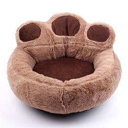 Nieuwe Beerpoot DKennel Kat Huisdier PP Katoen Teddy Bed Mand Voor Kleine Middelgrote Hond Zachte Warme Bedden Huis 201223301H