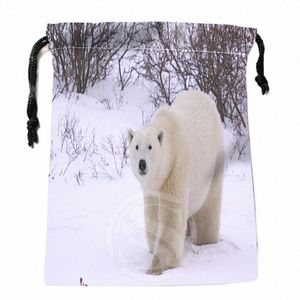 nouveau sac de rangement imprimé ours 18 * 22 cm sacs à cordon en satin sacs de type compri personnalisez vos cadeaux d'image 97bL #